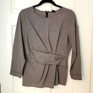 NWT Ann Taylor Sculpted Plaid Top